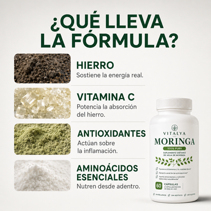 VITALYA™ Moringa — 60 Cápsulas | Energía, Bienestar Articular y Defensas