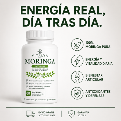 VITALYA™ Moringa — 60 Cápsulas | Energía, Bienestar Articular y Defensas