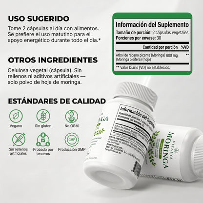 VITALYA™ Moringa — 60 Cápsulas | Energía, Bienestar Articular y Defensas