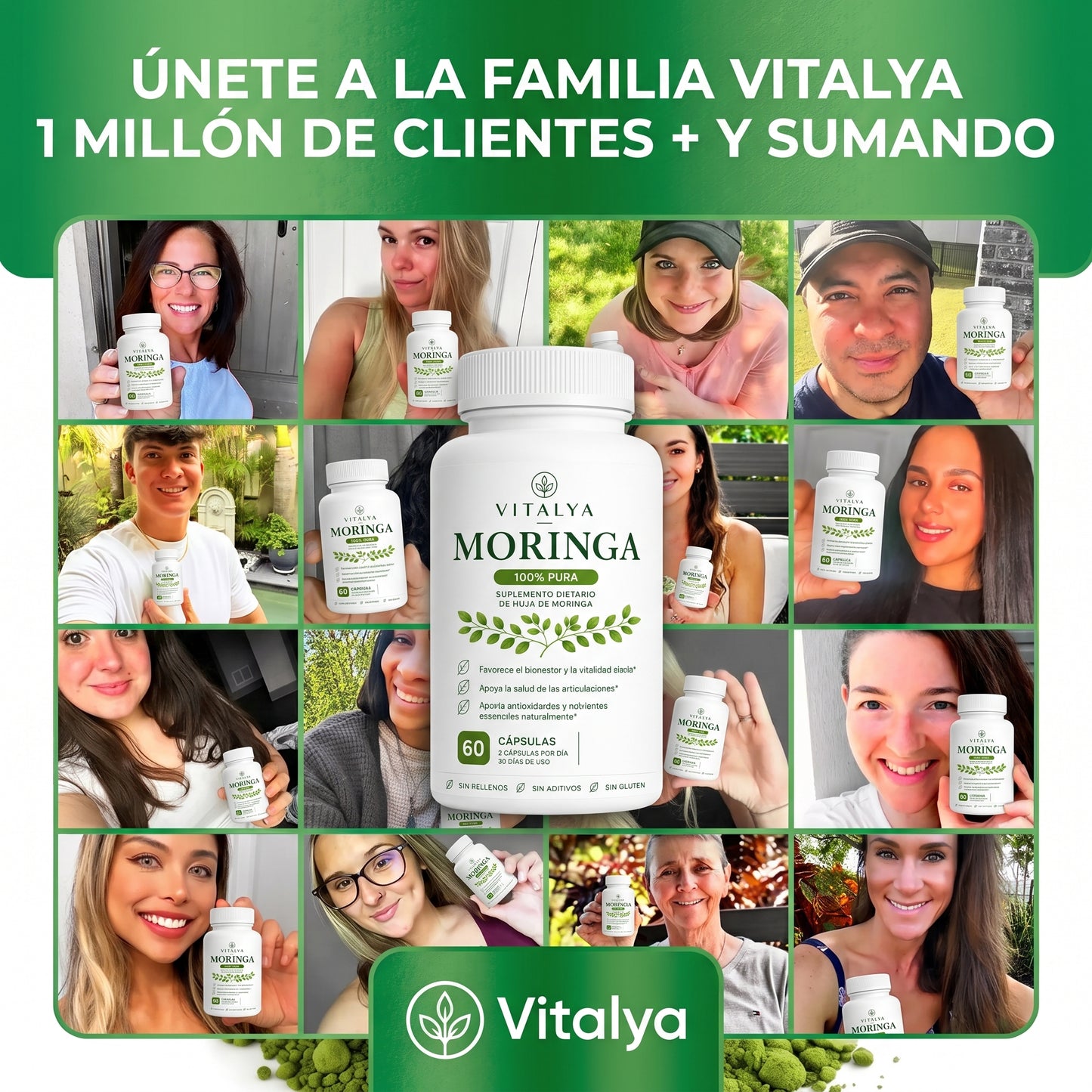 VITALYA™ Moringa — 60 Cápsulas | Energía, Bienestar Articular y Defensas